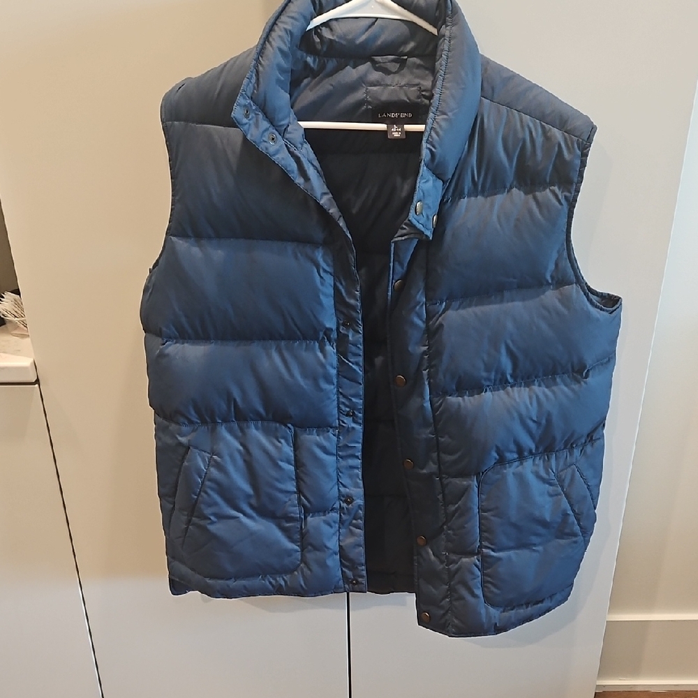 Lands' End Navy Quilted Vest